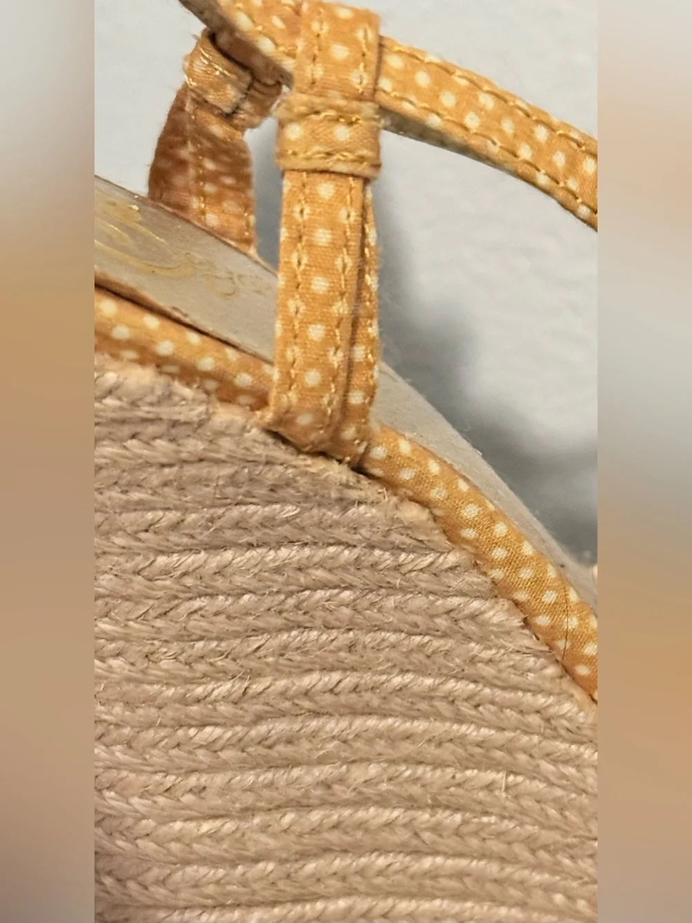 Seychelles Orange Polka Dot Ruffle Wedge Sandals